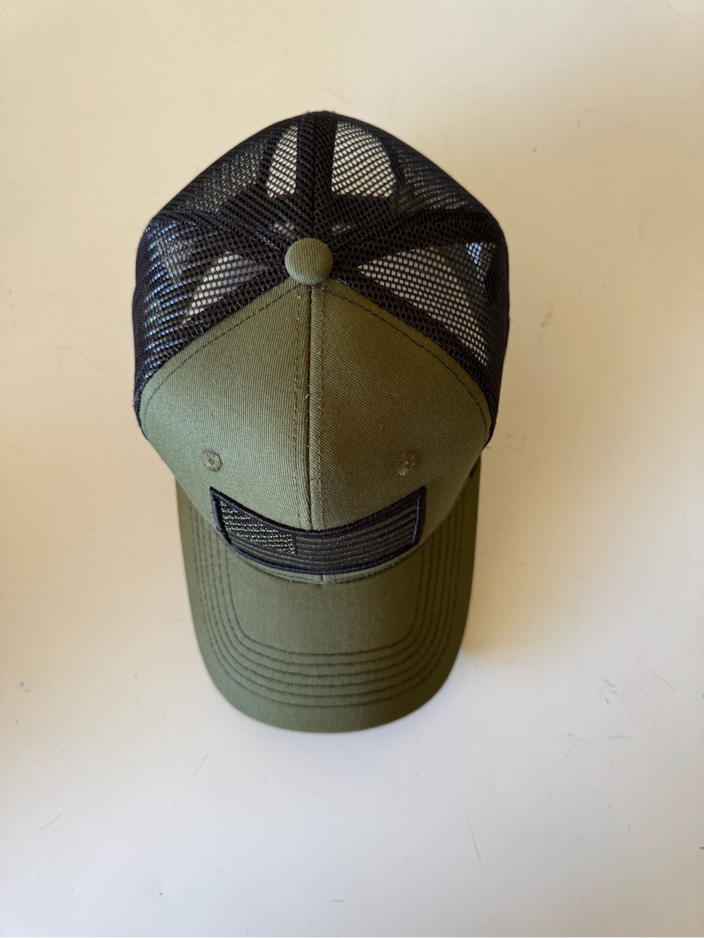 Olive Green and Black Mesh Trucker Hat